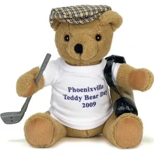 Golf Player Stuffed Bear - 10"