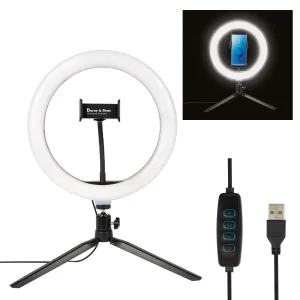 LED Ring Light With Phone Holder - 10"