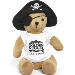 Custom Printed Stuffed Pirate Bear - 10"