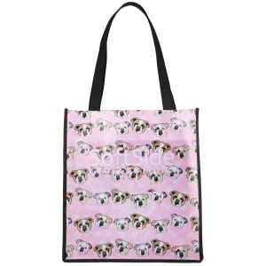 100 GSM PET Tote Bag with Black Gusset & Handles: 13" x 13" x 8"