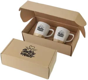 Custom Branded Ceramic Mugs with Bamboo Coaster Gift Set (11 oz.)