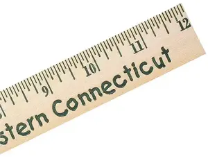 12" Natural Finish Wood Ruler - English Scale