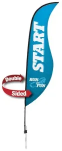 13' Premium Sabre Sail Sign Kit (Double-Sided with Ground Spike)