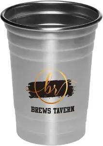 16 oz. HOP Stainless Steel Beer Cups w/  Full Color Imprint