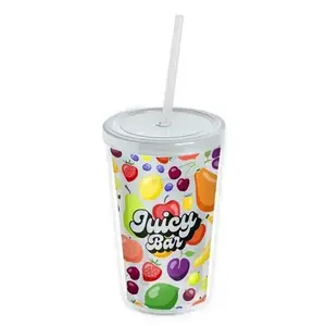 Custom Full Color 16 oz. Transparent Sentinel Tumbler with Straw Lid