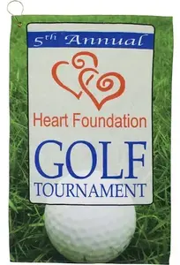 Custom Logo Golf Towel - Full Color (Hook/Grommet)