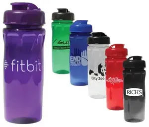 18oz Custom BPA-Free PET Bottle with Flip Cap - Your Logo Here