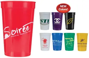 22oz Customizable Durable Plastic Stadium Cup with Optional Lid