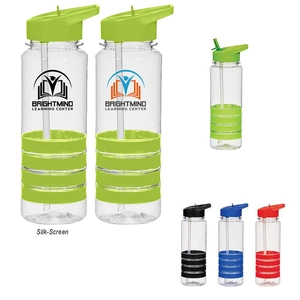 24 Oz. Banded Gripper Bottle With Straw