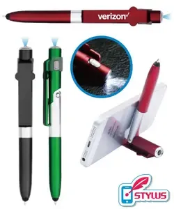 3-in-1 Phone Stand LED Flashlight Stylus Pen