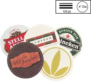 Custom Branded Pulpboard Coasters - 4" Circle (125 pt)