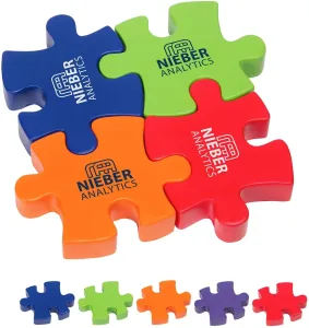 Custom Branded 4-Piece Connecting Puzzle Set Stress Reliever