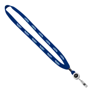 5/8" New Polyester "Shoelace" Lanyard with Retractable Badge Reel