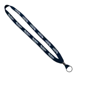 Polyester Shoelace Lanyard with Metal Crimp & Split-Ring - 5/8"