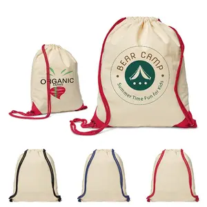 5 oz. Cotton Ridge Accent Corner Drawstring Backpack