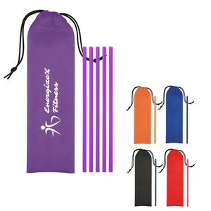 5-Pack On The Go Straws with Pouch – Reusable Polypropylene