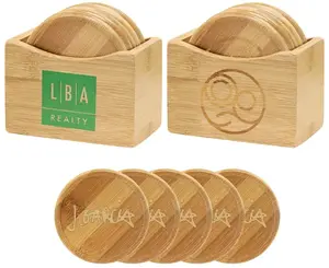 Personalized Bamboo Coaster Set