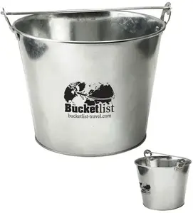 5 Qt Galvanized Ice Bucket w/Bottle Opener