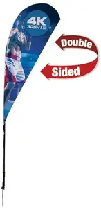 6' Streamline Teardrop Sail Sign Kit (Double-Sided with Ground Spike)