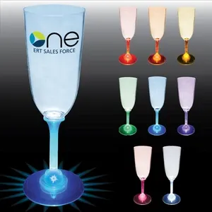 Champagne Glass w/ Light Up Contrast Standard Stem - 7 Oz.