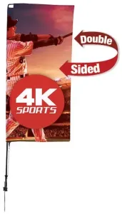 7' Streamline Rectangle Sail Sign Flag Kit (Double-Sided with Ground Spike)