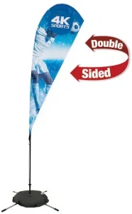 8' Streamline Teardrop Sail Sign Flag Kit (Double-Sided with Scissor Base)