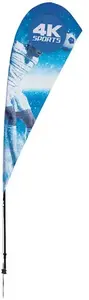 8' Streamline Teardrop Sail Sign Flag Kit (Single-Sided with Ground Spike)