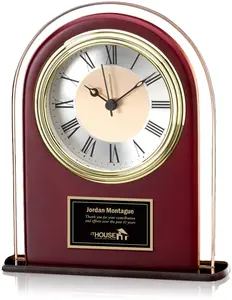 Rosewood Personalized Logo Desk Clock