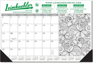 Adult Coloring Book 12 Sheet Desk Pad Calendar