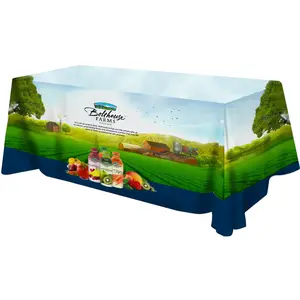 All Over Full Color Dye Sub Table Cover - flat poly 3-sided, fits 8' table