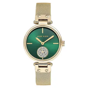 Anne Klein Women's Green Dial Mesh Bracelet Watch