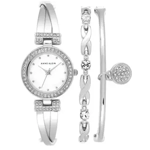 Anne Klein Women's Silver Bracelet Watch Set