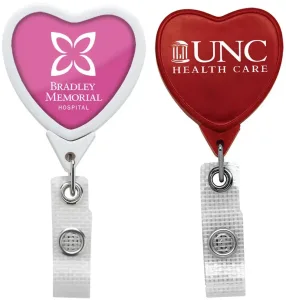 Anti-Microbial Heart Shape Badge Reel (Single & Double Strap)
