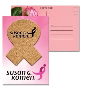 Awareness Ribbon Cork Coaster Postcard Set