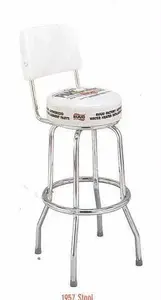 Back Single Ring Bar Stool with Seat & Back - 1 Side Logo