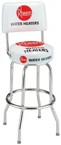 Back Single Ring Bar Stool with Seat Logo