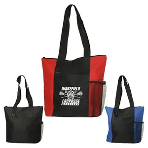 Bags - Fun Zippered Business Tote Bag with Pockets