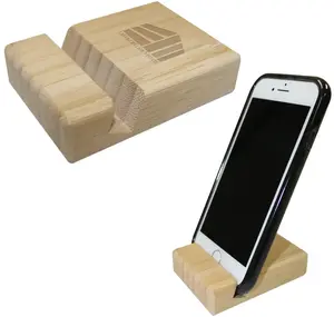 Customized Bamboo Block Phone Stand