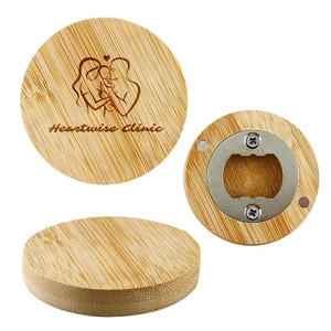 Bamboo Bottle Opener Magnet