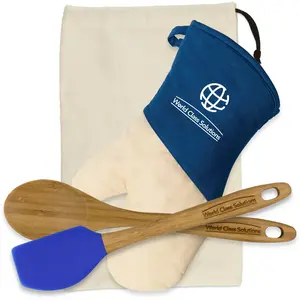 Custom Bamboo Gift Set with Mitt (Canvas Bag Included)