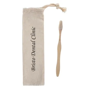 Bamboo Toothbrush In Cotton Pouch