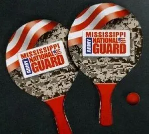 Beach Pong Ball & Paddle w/ Camouflage pattern print