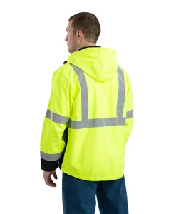 Berne Men's Hi-Vis Class 3 Hooded Softshell Jacket