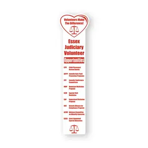 Bookmark - 2"X8" Heart Top Custom Printed Bookmarks