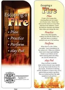 Imprinted Bookmark - Escaping a Fire