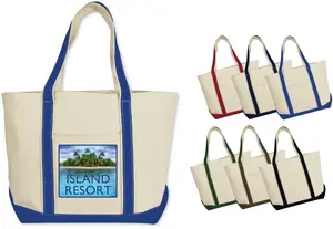 Durable 16 oz Cotton Canvas Custom Tote Bag with Logo