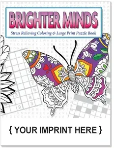 Brighter Minds - Adult Coloring and Large Print Puzzle Book