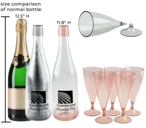 Custom Bubbly Reusable Champagne Flutes Set