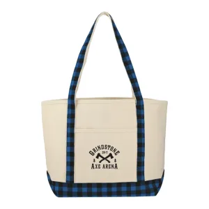 Custom Buffalo Plaid Cotton Boat Tote - 18oz