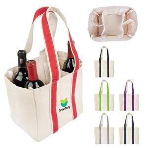 Canvas Wine Bottle Tote Bag